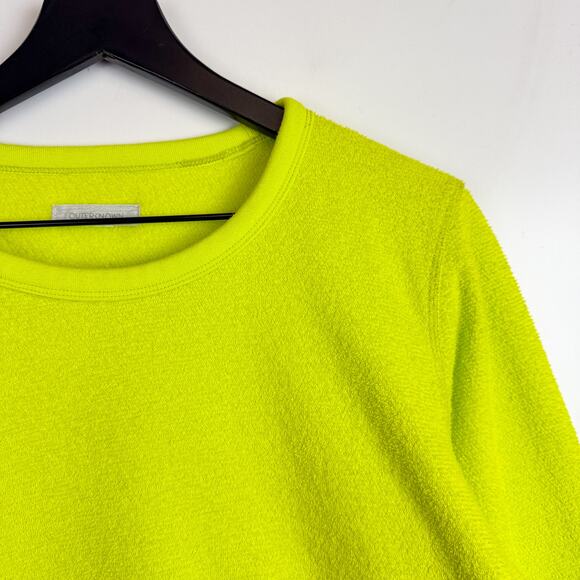 Outerknown Chartreuse Terrycloth Pullover Sweatshirt Bright Neon Yellow - S - Picture 2 of 8